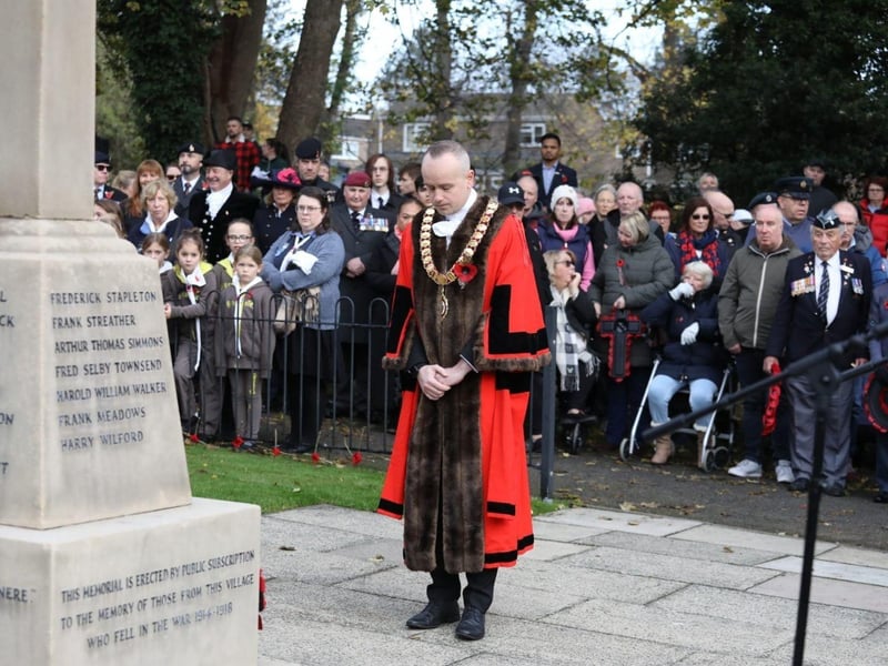 Corby RBL Remembrance Sunday parade and service at Corby War Memorial/