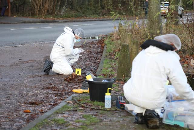 Forensics officers at Corby Boating Lake where Harshita was last seen in public/National World