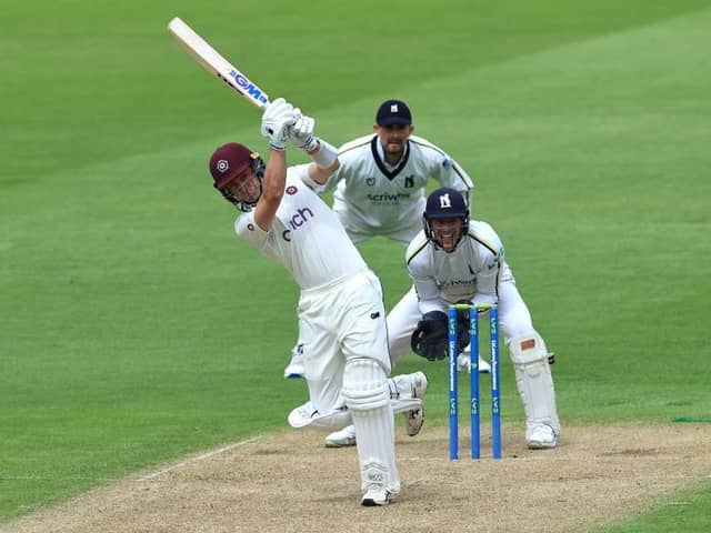 Will Young hits out on his way to his century for Northants against Warwickshire last week