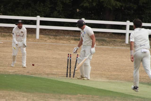 Action from Finedon Dolben's NCL Premier Division defeat to Peterborough (Picture: Finbarr Carroll)