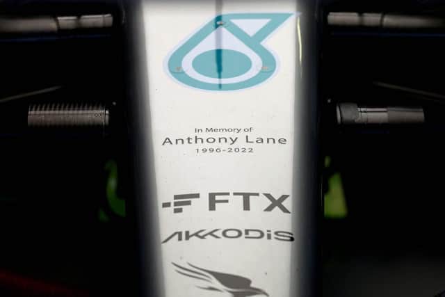 Anthony Lane's tribute on the Merecedes F1 nose cone Close up
