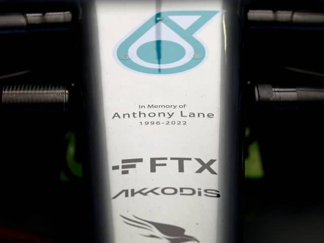 Anthony Lane's tribute on the Merecedes F1 nose cone Close up