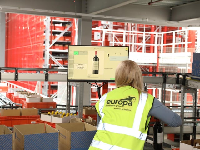 Nine and a half million bottles of wine are stored in the warehouse for one online supplier
