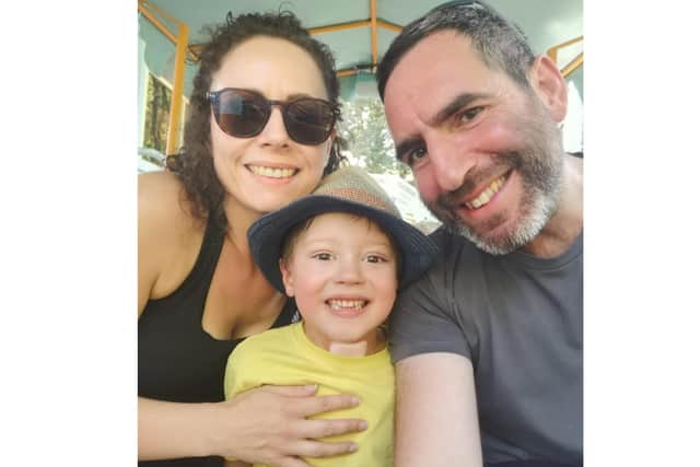 Lindsay, Sebastian and Gregg Nunney - Sebastian has been living with Neuroblastoma for three years
