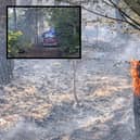 Crews were called to a wild fire at Weekley Hall Wood in Kettering on Friday