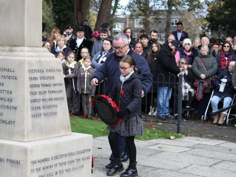 Corby RBL Remembrance Sunday parade and service at Corby War Memorial/