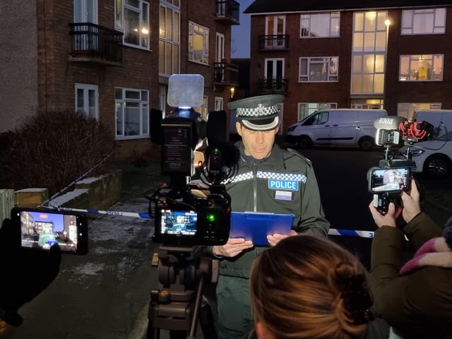Supt Steve Freeman at the press conference this afternoon