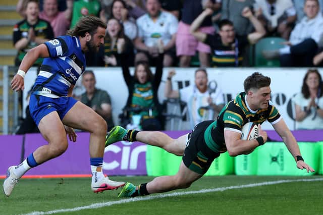 Tommy Freeman has scored two hat-tricks as many PREM games against Bath this season (photo by David Rogers/Getty Images)