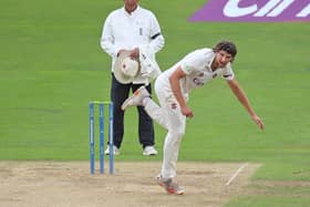 Northants bowler Jack White in action against Surrey on Tuesday (Picture: Peter Short)