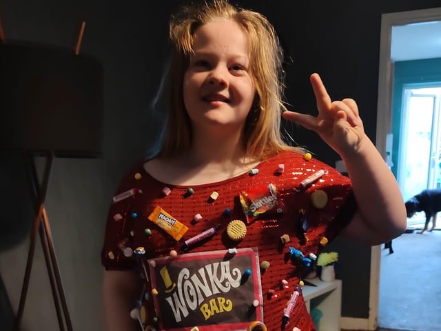 Daphne, from Corby, as a candy Queen