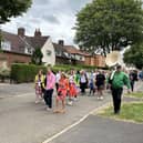During the day, they had a marching parade that went around the nearby streets where they welcomed families past and present to come and join them