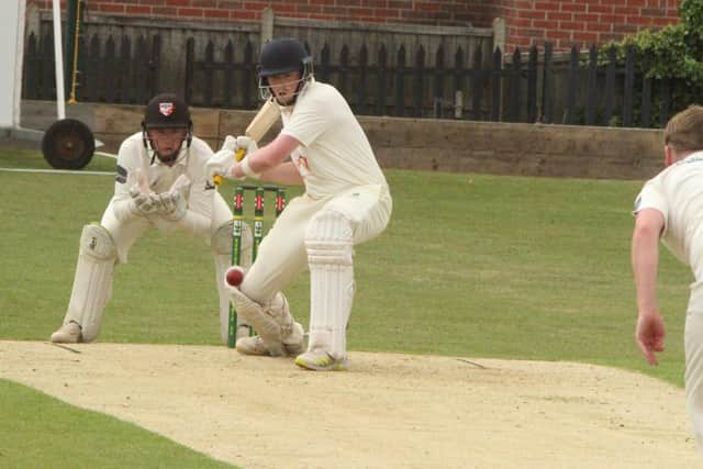 Saints in batting action during their NCL Division Two win over Brigstock (Picture: Finbarr Carroll)
