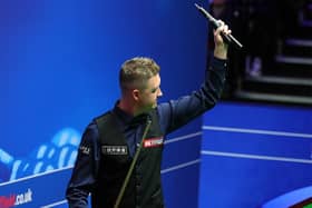 Kyren Wilson acknowledges the Crucible crowd after his 10-8 win over Ding Junhui in the Betfred World Championship. Picture courtesy of World Snooker
