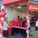 The mayor of Rushden was on hand to cut the ribbon on the town's new Poundstretcher today (August 25)