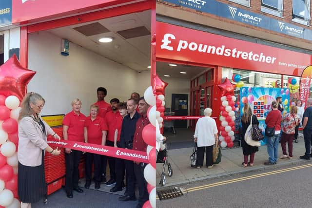 The mayor of Rushden was on hand to cut the ribbon on the town's new Poundstretcher today (August 25)