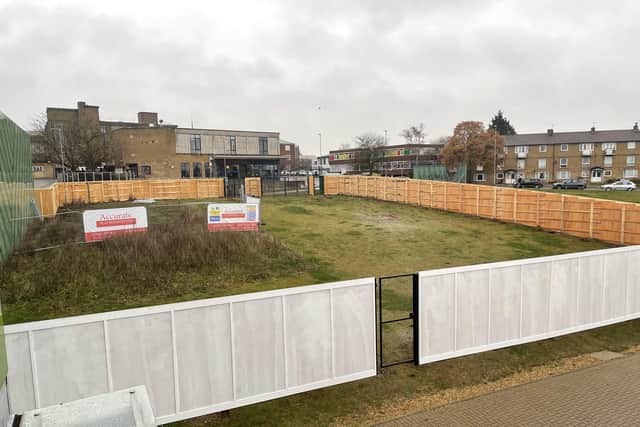 The piece of land at Market Walk East where the community hub was originally planned