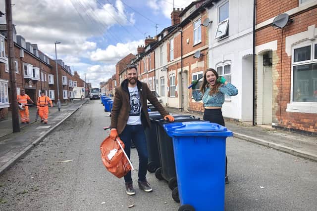 Cllrs Dez Dell and Emily Fedorowycz at the clean-up