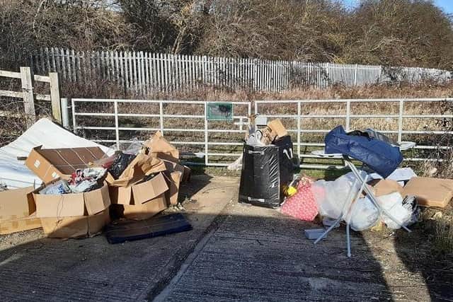 Flytipping in Brooke Road, Great Oakley
