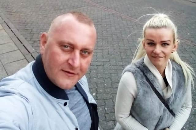 Murderer Pawel Chmielecki with ex-wife Marta Chmielecka in Kettering town centre