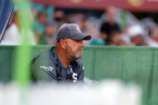 Darren Lehmann looks on during the defeat to Leicestershire (picture: Peter Short)