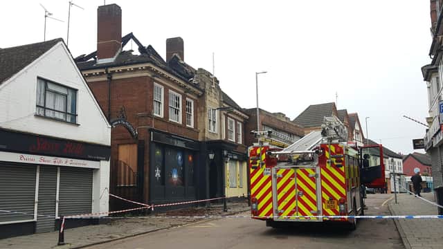The aftermath of the fire at Fate in Rushden High Street