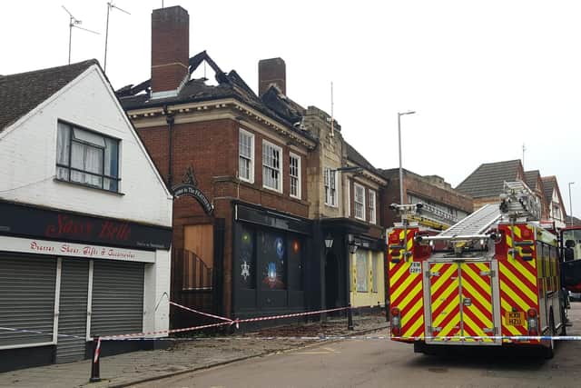 The aftermath of the fire at Fate in Rushden High Street