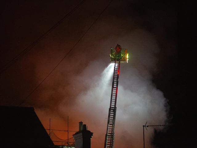 The fire on Tuesday August 22 in Bridge Street, Northampton. Picture by Will Lacey