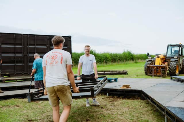 Building work getting under way at Stowaway earlier this month ahead of this year's festival. Photo by Alastair Brookes.