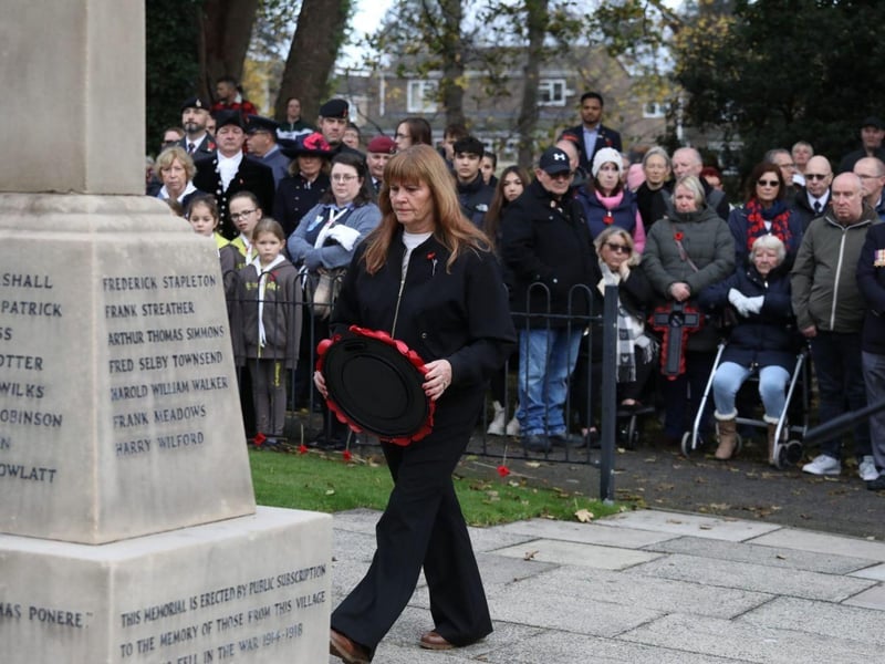 Corby RBL Remembrance Sunday parade and service at Corby War Memorial/