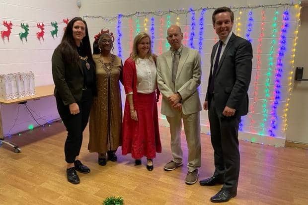 The festive evening saw Corby’s mayor, Leanne Buckingham, switch on the lights and they were also joined by Tom Pursglove, the MP for Corby