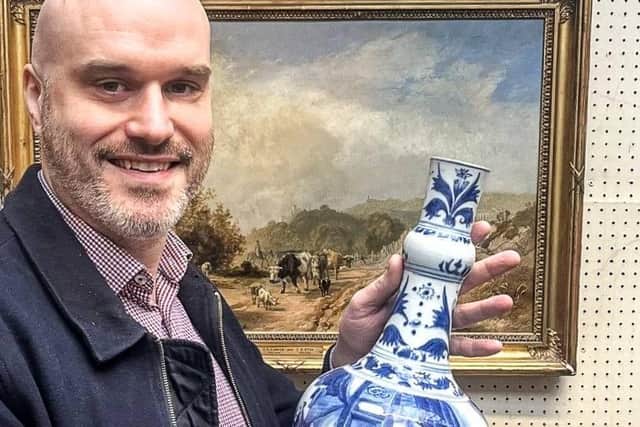 Antiques expert Paul Fox with the Chinese vase