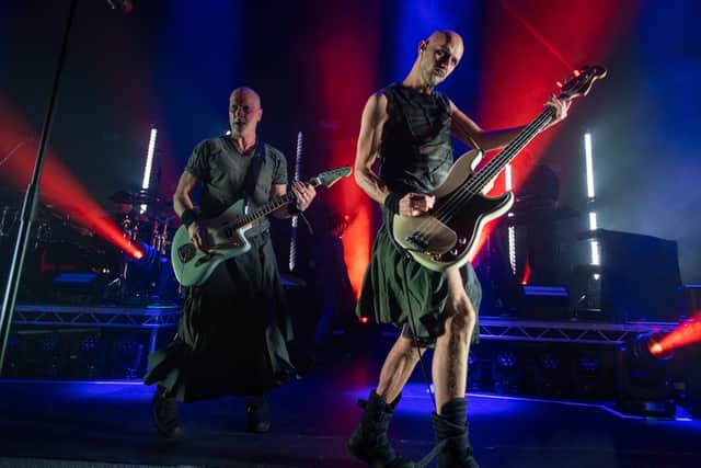 Gary Numan band members on stage at Royal & Derngate, Northampton. Photo by David Jackson.