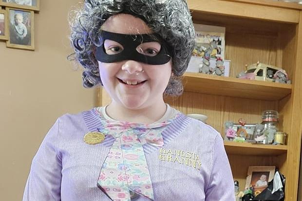 Isabel, age 8, from Desborough, as Gangsta Granny