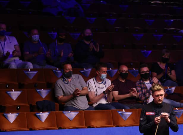 There won't be scenes like this at the Crucible this year as Kettering's Kyren Wilson looks forward to playing in front of a packed house at the Betfred World Championship