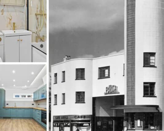 The former Birch Bros Bus Depot in Rushden (right) has been transformed into apartments