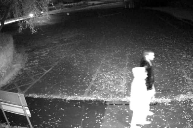 Harshita Brella walking with Pankaj Lamba captured on CCTV at Corby Boating Lake. Image: Northants Police