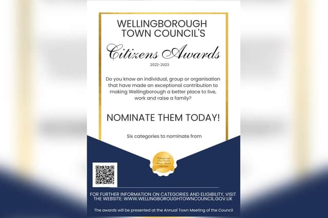 Wellingborough Town Council's Citizens Awards poster