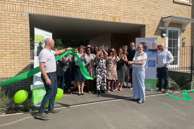 The official ribbon cutting for the new supported living development in Rushden