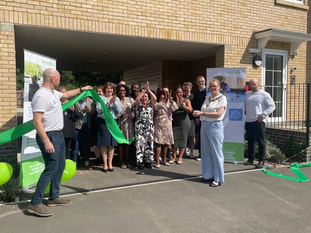 The official ribbon cutting for the new supported living development in Rushden