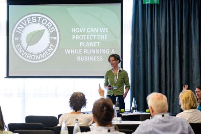 Camilla Sherwin, Senior Sustainability Consultant at Investors in the Environment, gives a talk at last year's iiE Awards.
