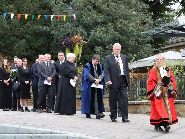 Mayor of Kettering Cllr Keli Watts with deputy Lord Lt of Northants Adrian Pryce