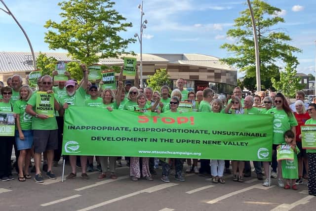 STAUNCH campaigners at the July planning meeting, where North Northants Council approved the 60-hectare warehouse park / Staunch