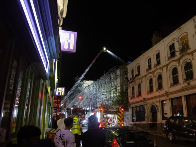 The fire on Tuesday August 22 in Bridge Street, Northampton. Picture by Will Lacey