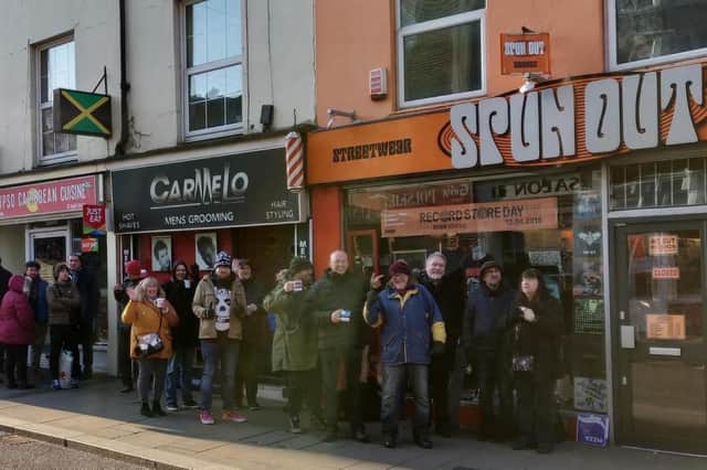Collectors queueing outside of Spun Out for a previous Record Store Day.
