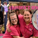 Chelsea's Angels - Emma Knighton and Michelle Tomkins with Chelsea (inset)