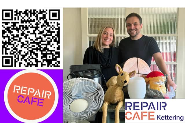 Holly and Gary organisers of the Repair Cafe - Kettering
