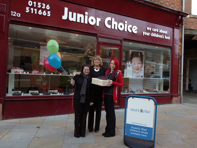Kettering 'Junior Choice' opens l-r Linda Murray, Rosie Greenall  (owner),  Sophie Lavender - February 2012