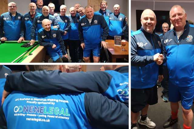 AFC Rushden & Diamonds Walking Football Club has announced a new partnership with local business Nene Legal, a Rushden-based will writing and estate planning service