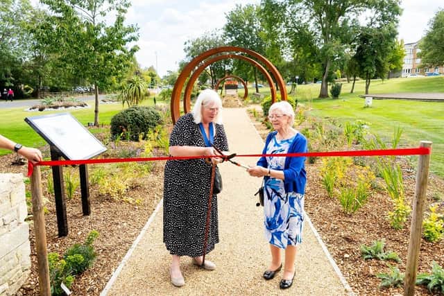 NNC vice-chair Lora Lawman opens the walk with Cryil's widow Sheila Sellars. Image: NNC