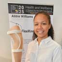 Abbie Williams with her knee brace, FlexiKnee Pro